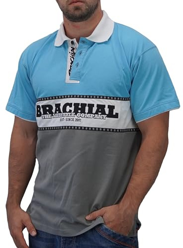 Brachial Premium Herren Polo-Shirt Nautic Rot/Schwarz - Für Bodybuilder Kraftsportler