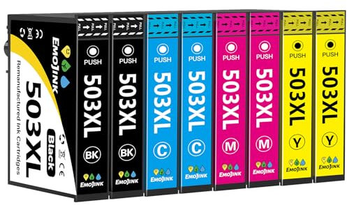 Emojink 503XL 503 Tintenpatrone Kompatible für Epson 503 503XL Druckerpatronen Multipack Patronen für Epson Workforce WF-2960DWF WF-2965DWF Expression Home XP-5200 XP-5205,8pack