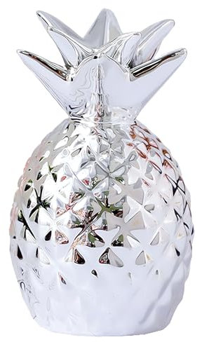 Trinkgeld Spardose Keramik, Ananas Sparschwein Hochzeit, Baby Mädchen Jungen Kinder Sparschwein Groß, Spardose Kinder Personalisiert, Sparbüchse, Piggy Bank, Hochzeitsgeschenke Brautpaar (Silber)