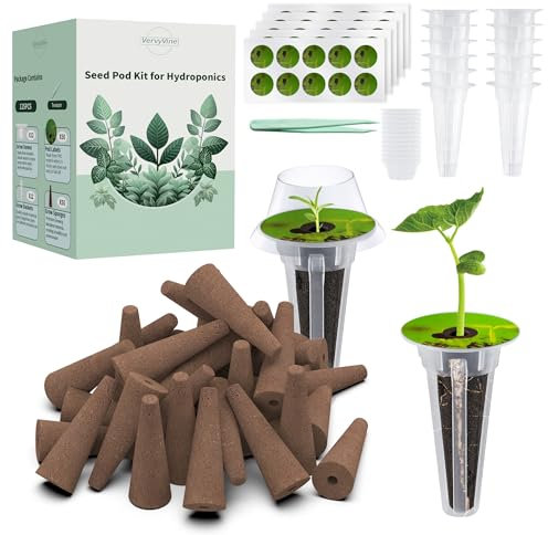 125 PCS Hydroponic Pods for Aerogarden, Grow Anything Seed Pod Kit with 50 Grow Sponges, 50 Labels 12 Grow Baskets, 12 Grow Domes and 1 Tweezers - Compatible with Hydroponics Growing System Kit