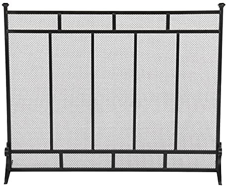 SmPinnaA Schermo per Camino Schermo per Camino Griglia Verticale Maglia Decorativa in Ferro,Black-99x30.5x79CM