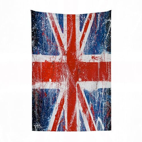 EYLOZS Kuscheldecke flauschig & super weich - hochwertige Fleecedecke auch als Wohndecke,Sofadecke & Wohnzimmer geeignet,Retro die Union Flagge von Großbritannien Union Jack rot Marineblau130x150cm