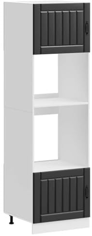 vidaXL Armarios para Horno 2 Unidades Lucca de Madera de ingeniería Negra