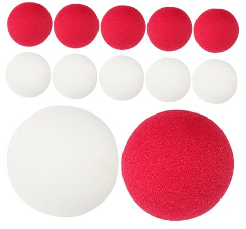 ERINGOGO 20stücke Teiliges Schwamm Clown Nase Rot Und Weiß Lustige Cosplay Requisiten Für Halloween Weihnachten Und Partyaccessoires Für Theateraufführungen