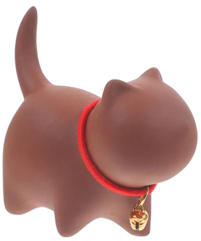 GOOHOCHY Ton Katzenfigur Katzenstatue Teehaustier-Katze Schreibtischschmuck Miniatur-katzenfigur Katzenschmuck Ornament Dekoration Bürodekoration Zarte Textur