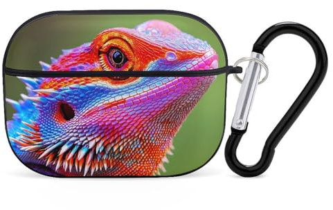 Bearded Dragon Cute Printed Bluetooth Earbuds Case Colorful Wireless Headphones Covers Compatible With AirPods Pro 2