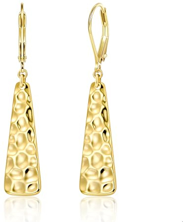 ALEXCRAFT 925 Sterling Silver Long Bar Twisted Dangle Earrings for Women