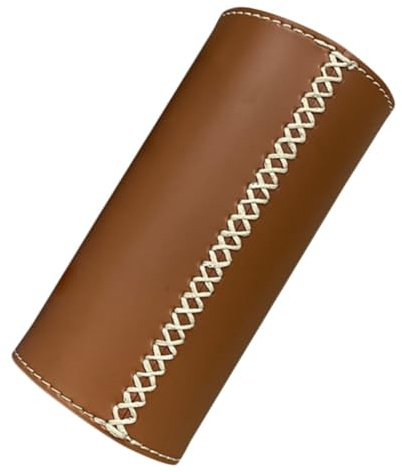 Cabilock Lederhülle für Gaskartusche Handgenähte Schutzhülle für Camping Gaskanister & Isobutan Gasflasche Vintage Leder Deko für Outdoor, Bushcraft & Wandern, Braun