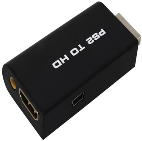 Jnchdghwa PS2 zu -Adapter Konverter 1080P HD Adapter mit 3,5 mm Audioausgang & Unterstützung für 480i/480p/576i für Alle PS2-Anzeigemodi