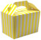 Lotus 20-Pack Yellow Stripe Design Party Boxes - Ideal for Kids' Parties, Picnics, Birthdays, and Weddings | Fun and Functional Carry Food Meal Loot Box for Festive Celebrations and Special Occasions