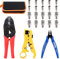 Glarks Coax Coaxial BNC Professional Crimping Tool with RG59 Coax Connector and Round/Flat UTP Cat5 Cat6 Wire Stripper and Wire Cable Cutter for RG55 RG58 RG59 RG62 5 6 21 140 141 142