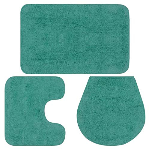 Tidyard 3-TLG. Badematten Set | Badezimmer Teppich Set | Badematte mit Klosettumrahmung und WC-Vorleger aus Baumwolle | Badgarnitur Antistatisch Pflegeleicht Farbauswahl