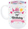 Mainly Mugs 70th Birthday Gift Keepsake for Women Pink Happy Birthday Design also with Print Inside Coffee Mug