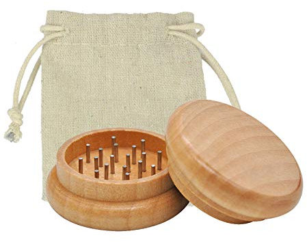 Wood Factory Grinder en bois, moulin à épices en bois et en acier inoxydable pour thé et épices (2 pièces)