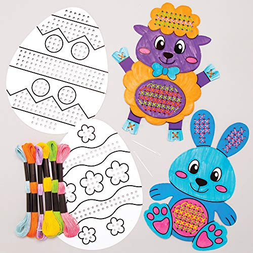 Baker Ross Ostern Kreuzstich für Kinder Bastelsets zum Ausmalen (5 Stück) Kreativsets zum Basteln und Dekorieren zur Frühlingszeit