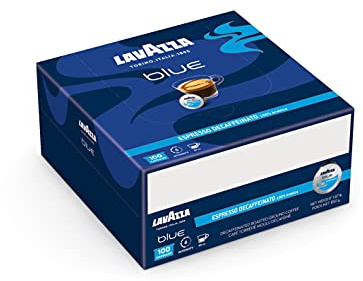 Lavazza Blue Espresso Decaffeinato Coffee Capsules, 100% Arabica Coffee Pods Compatible with Blue Coffee Machine, Pack of 100