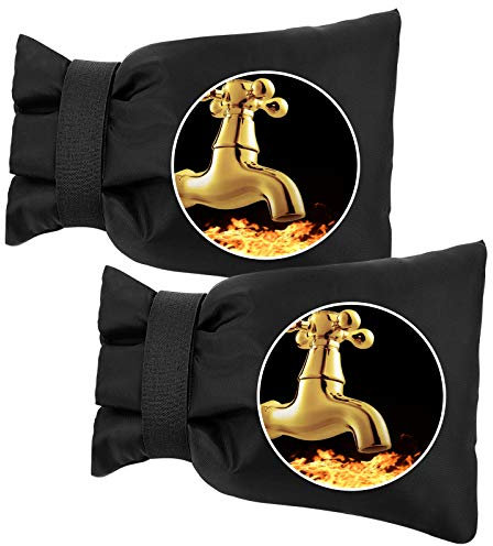 Lot de 2 housses de robinet d'extérieur pour l'hiver, 22,9 x 17,8 cm, chaussettes de protection contre le gel, réutilisables, épaisses