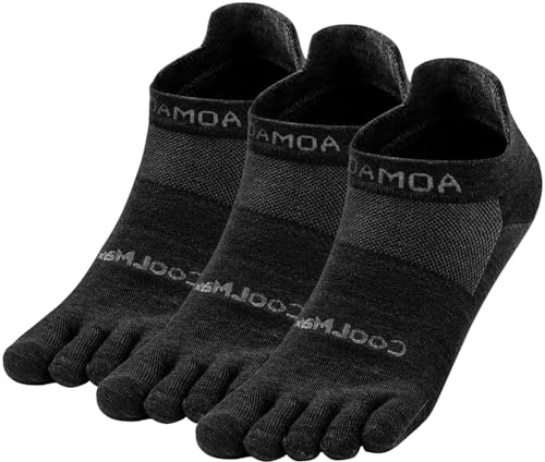 OrrinSports Chaussettes Invisibles Coolmax à Orteils Séparés - 3 Paires Low-Cut Anti-Dérapantes pour Running