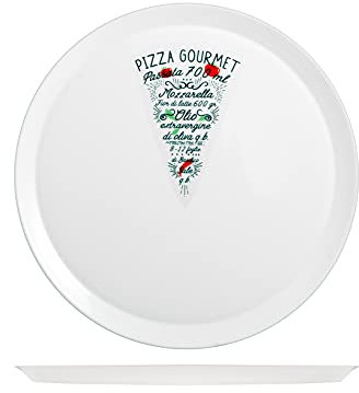 Home 844744 Ronda Lot de 6 assiettes à pizza en verre Opale, 33,5 cm