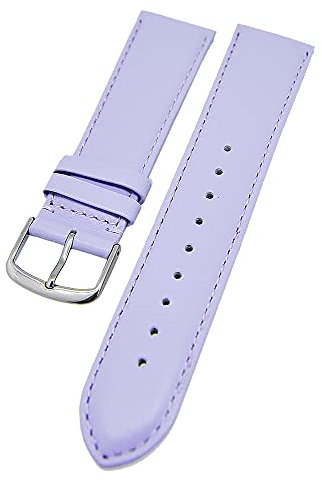 Uhrenarmband supersoft breit Kalbleder Farbe und Stegbreite wählbar (Flieder, 18mm - XL)