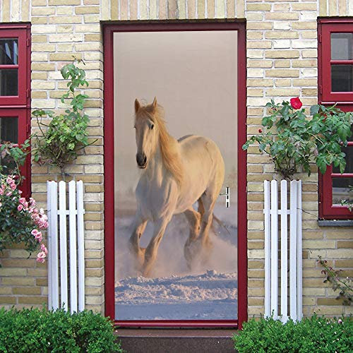 3D Türtapete Selbstklebend Türaufkleber - PFERD - Tür Poster PREMIUM PVC Wasserfest Wandtattoo Für Schlafzimmer Wohnzimmer Tür Dekoration Tapete 77 x 200 cm