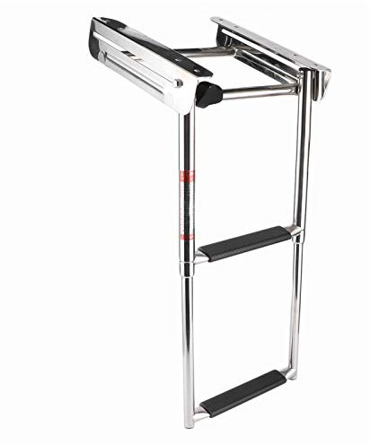 Boat Ladder, 2 Step Non-slip Swim Ladder with Fixed Rope for Swim Platform for Boat Boarding