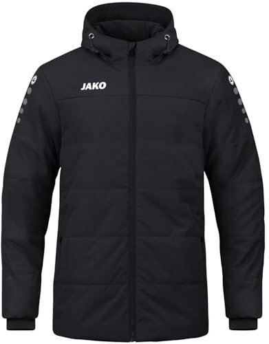 JAKO Herren Coachjacke Team mit Kapuze, Schwarz, 4XL