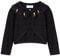 Mud Kingdom Baby Girls Cardigans Pearl Button Plain Bolero Shrug for Girl Lace Eyelet Short Tops Wedding Black 12-18 Months