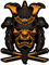 Yakuza Kabuto Maske Samurai Maske Aufkleber Autoaufkleber für Motorrad Fahrrad Roller oder Auto Sticker Japan Yakuza Dämonen Maske Gesicht (11x15cm Yakuza Kabuto Maske Samurai Mask)