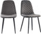 JYMTOM 2er-Set Samt Esszimmerstühle Wohnzimmerstuhl mit Rückenlehne Sessel Scandinavian Vintage Gitter-Design Esstischstuhl aus Samt mit Metallbeine (2, grau)