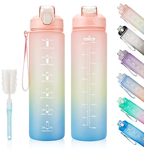 YC Kitchen Gourde Sport 1L -Bouteille d'eau, étanche et sans BPA Bouteille d'eau de sport pour le fitness, la gym et les sports de plein air