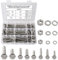 CYLBAQ 152PCS M6 M8 M10 Nuts and Bolts Set, 304 Stainless Steel Hex Head Nuts and Bolts Assortment Kit, Assorted Screws Bolts Nuts and Washers Kit Hexagon Machine Screws