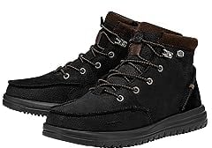 Hey Dude Herren Bradley Leather Fashion Boot, Black, 45 EU