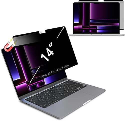 LanQii Filtre de Confidentialité pour MacBook Pro 14 Pouces M4/M4 Pro/M4 Max/M3/M3 Pro/M3 Max/M2 Pro/M2 Max/M1 Pro/M1 Max, 2021-2024, Magnétique Anti Espion Protection écran pour MacBook Pro 14 Pouces