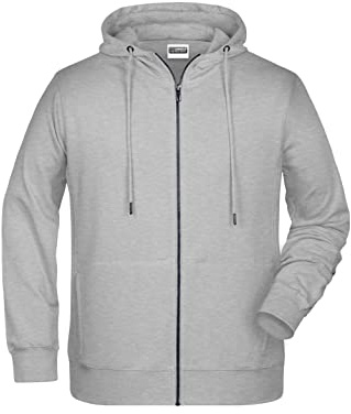 James & Nicholson Herren Hoody Sweatjacke - Sportliche Sweatjacke aus Bio-Baumwolle