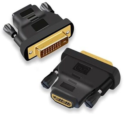 MMOBIEL Adaptateur HDMI vers DVI - Bidirectionnel - DVI-D Mâle Dual Link vers HDMI Femelle - Convertisseur pour Moniteur, PC, TV, Jeux, Projecteur - 1080p Full HD 60Hz - Connecteur Or