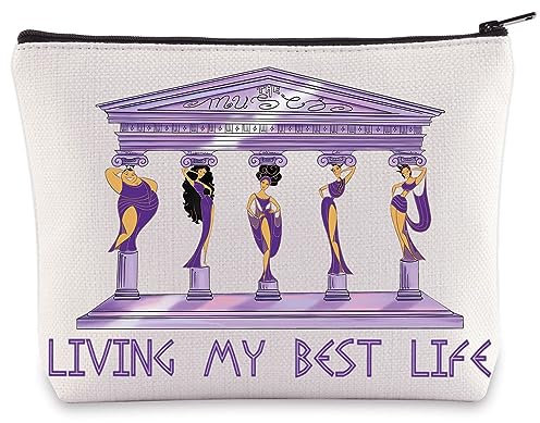 WZMPA Hercules Muses Kosmetiktasche Calliope & Clio & Melpomene & Terpsichore & Thalia Fans Geschenke Living My Best Life Muses Make-up Reißverschlusstasche Tasche, Best Life