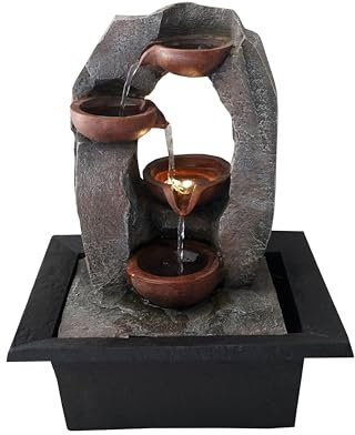 Fontaine de Table LED pour l'intérieur EWEKA - Ambiance détente, Feng Shui, pour Bureau, Maison - ARUM