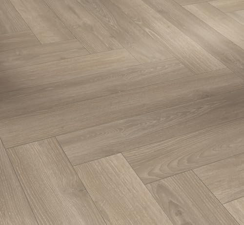 Parador Dekorboden Laminat Trendtime 3 Eiche Skyline perlgrau Naturmattstruktur Fischgrät 4-V-Fuge