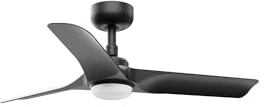 Faro HEY Mini-Deckenventilator DC schwarz LED 6 Geschwindigkeiten