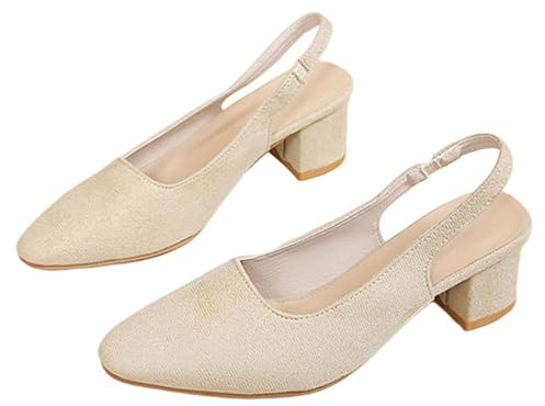 Scarpe Basse Donna Eleganti Estivi Pelle Offerta Scarpe Da Ufficio Leggero Slingback Decolletè a Punta Chiusa Casual Primaverile Medio Tacco Scarpe Comode Scarpe Da Festa Classici Da Lavoro Matrimonio