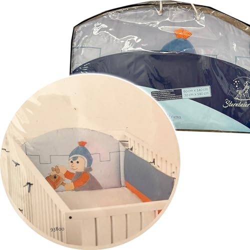 Nestchen Ritter Richard - für Kinder Bettchen & Wiege - Umrandung blau - Figuren Baby Bett Babywiege Kinderbett Babynest - kompatibel mit Sterntaler XL Neugeb..