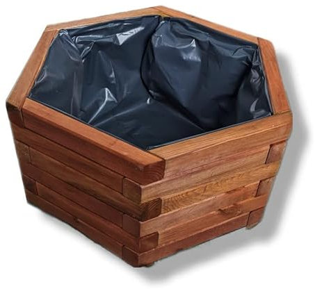 FKL DESIGN Home Deco Jardinière en Bois, Cache-Pot pour Jardin, terrasse, Caisse en Bois imprégné D26 (chêne, 51 x 44 x 23 cm) (Noix, 51x44x23 cm)