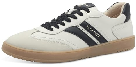 s.Oliver Damen Sneaker flach mit Schnürsenkeln Freizeit, Cremefarben (Nude Comb.), 41 EU