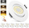 zexhy LED Einbaustrahler Dimmbar LED Spots 230v 5W Schwenkbar Bad Einbauleuchten IP44 Deckenspots Warmweiß 3000K Neutralweiß 4000K Kaltweiß 6000K für Wohnzimmer,Badezimmer,Küche 6er Set Weiß-Matt