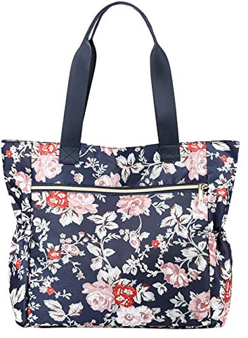 LOIJMK Aigner Taschen Damen Blau Tragetasche für Damen, große, leichte Nylon-Schulterhandtaschen und Reise-Arbeitsgeldbörse Nähmaschinen Taschen (BU4, One Size)