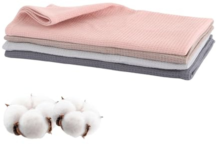 ASelected 4 Stück Geschirrtücher 45 x 65 cm Baumwolltücher Küchentücher Waffeltuch Tea Towels Spüllappen Putzlappen Trockentücher - 4 Farben