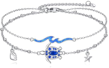 ONEFINITY Schildkröte Armband 925 Sterling Silber Welle Armband Seestern Meeresmuschel Welle Schmuck für Damen