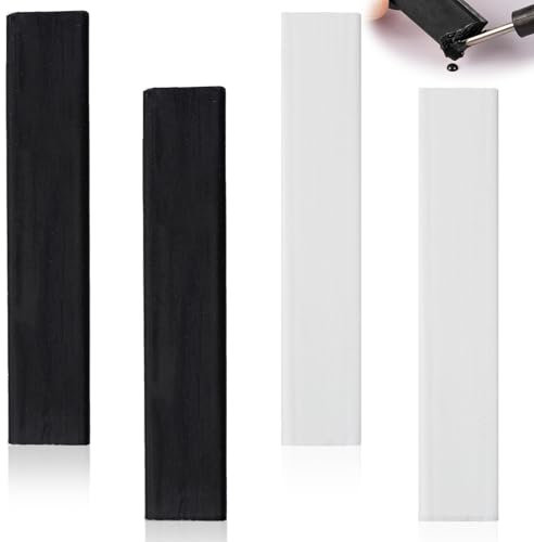 4 PCS Laminat Reparaturset Parkett Reparaturset Holz Reparaturset Möbelreparaturwachs Parkettreparatur-Hartwachs zum Füllen und Reparieren von Kratzern und Löchern (Schwarz Weiß)