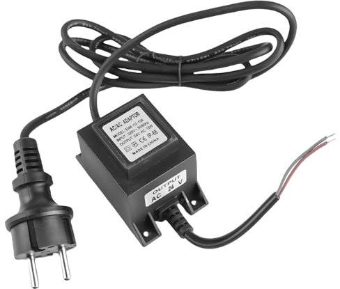 LED Trafo 24V Netzteil AC/AC 15W, IP68 Außen Steckernetzteil Transformator, Unterwasserlicht Transformator Isolierte mit Stecker, LED Driver Außen für Beleuchtung und Teichpumpen(Schwarz)